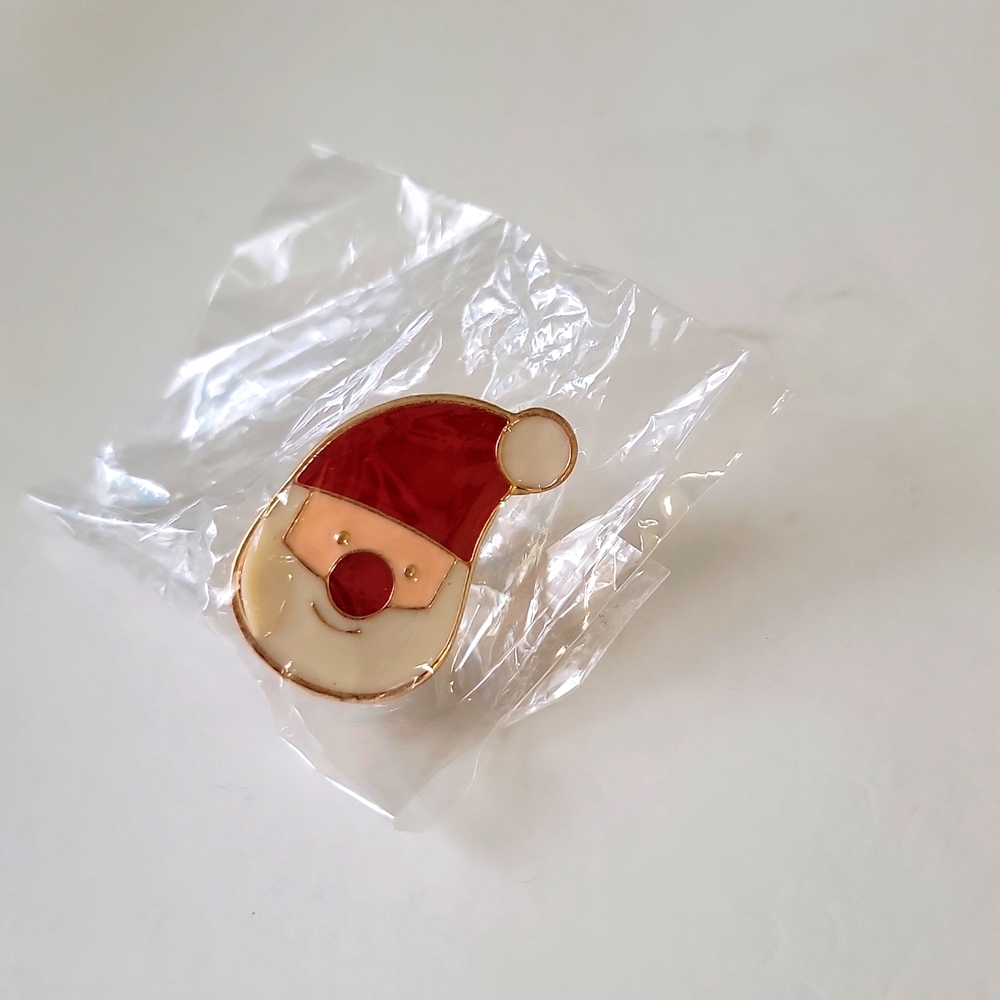 Santa Claus Enamel Tac Pin Red White One Size - Picture 2 of 8
